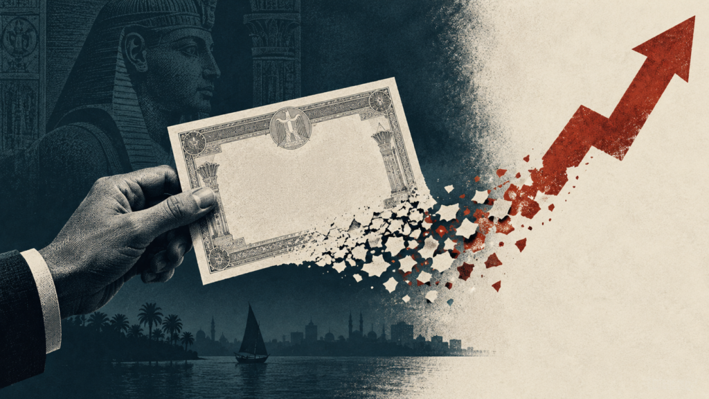 رسم تحريري لسند ادخاري تتآكل أطرافه مع سهم ارتفاع الأسعار