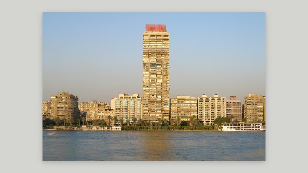 Residential buildings on the banks of the Nile in Cairo