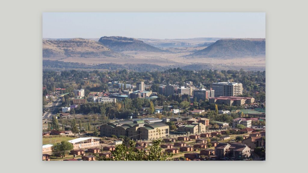 A view of Maseru, the capital of Lesotho, from Parliament Hill