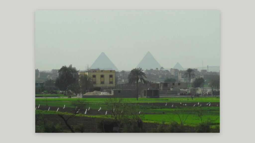 Red brick residential buildings in Ard El Lewa, Giza