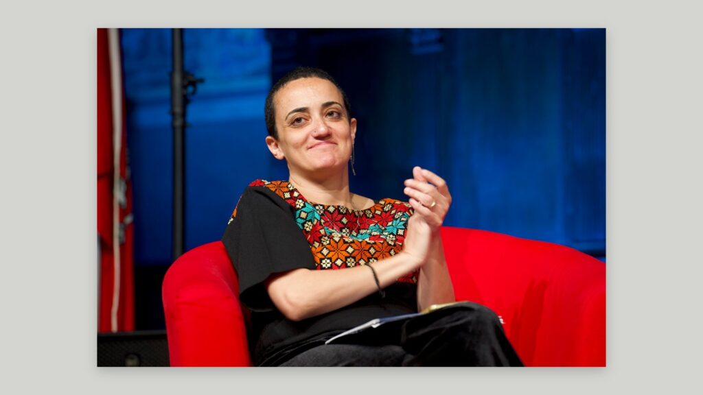 Lina Attalah, editor-in-chief of Mada Masr, at the International Journalism Festival in Perugia in 2024