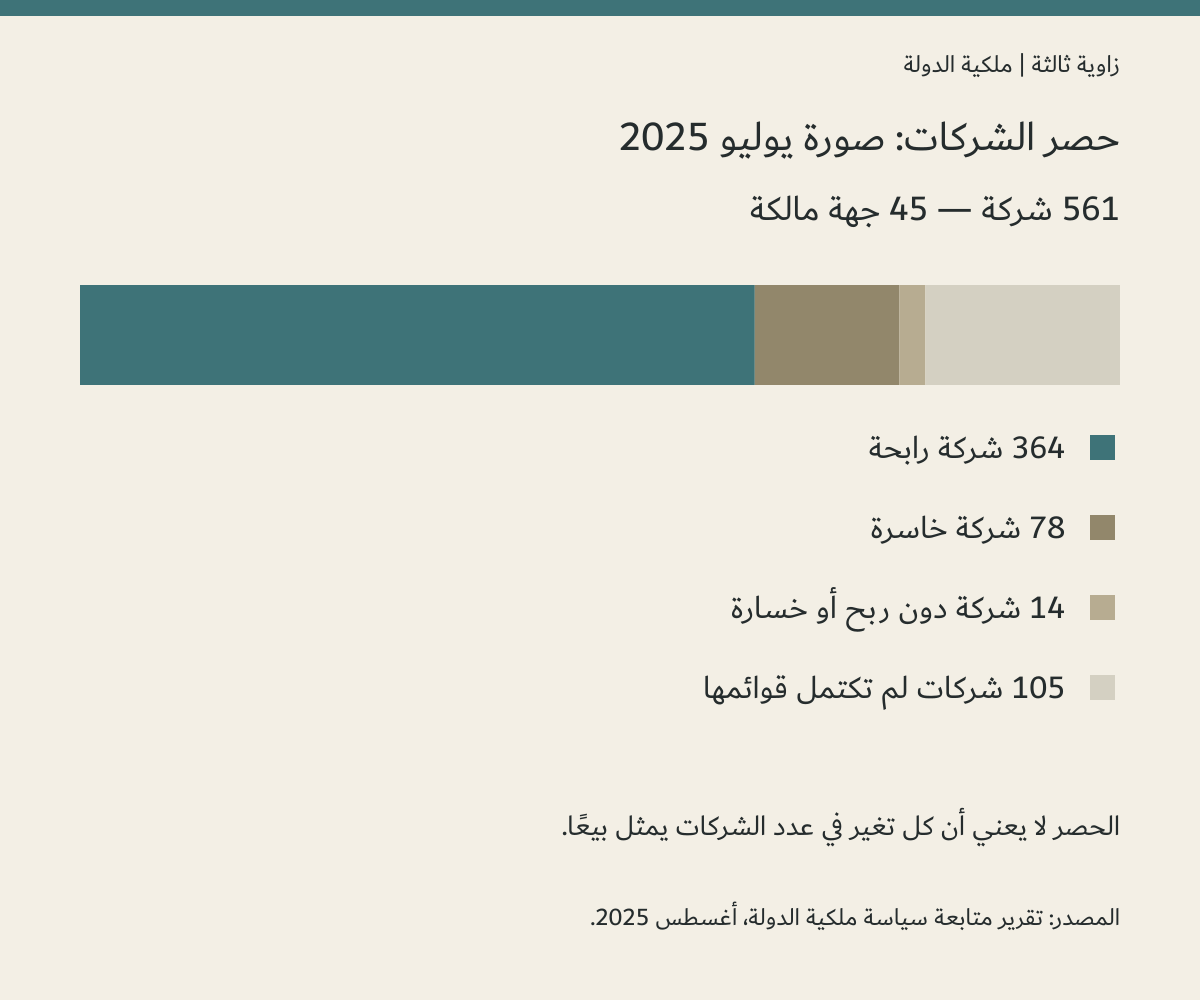 حصر الشركات التي تسهم فيها الدولة وموقف ربحيتها في يوليو 2025